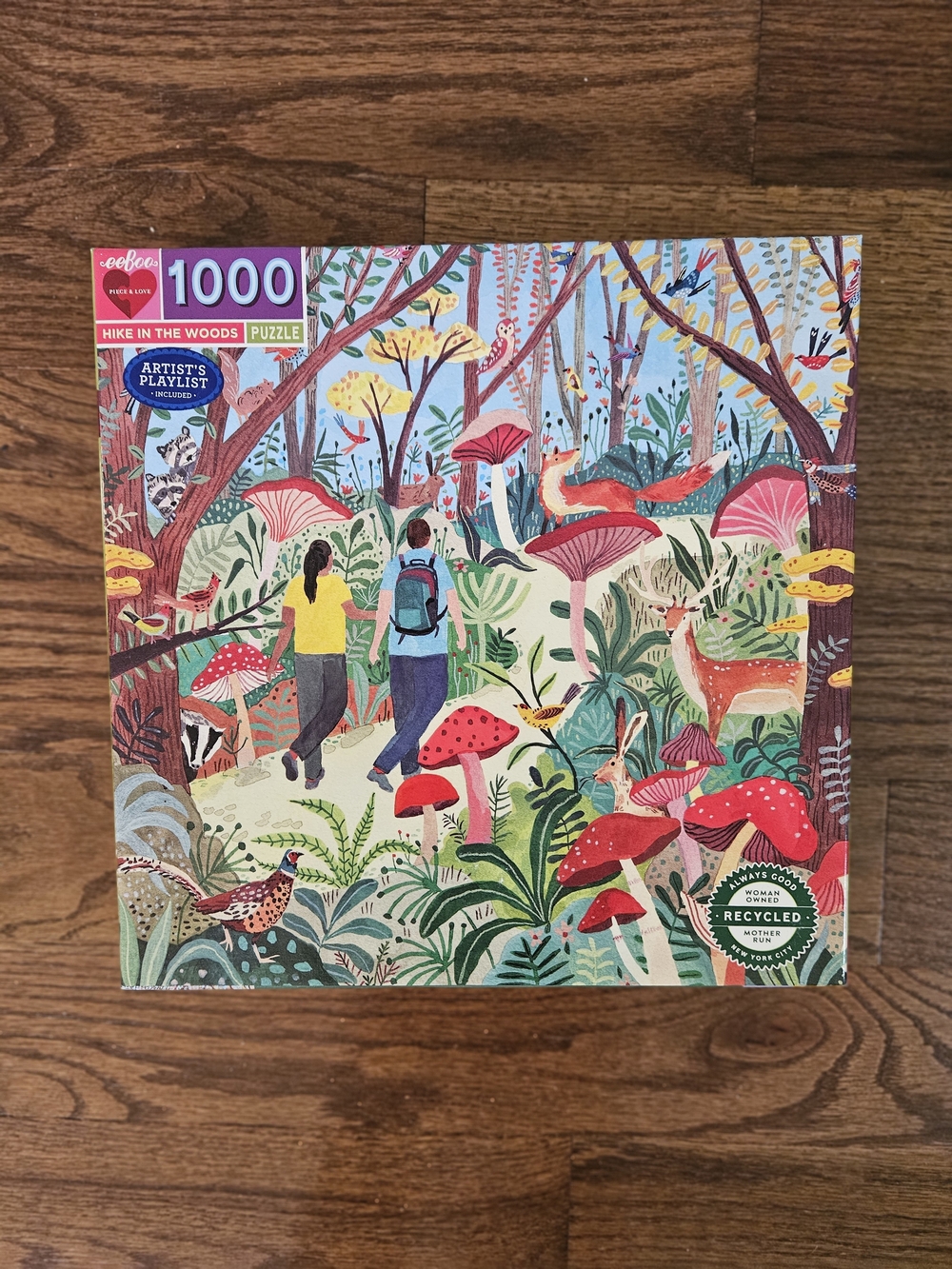 eeBoo 1000-Piece 'Hike in the Woods' Puzzle